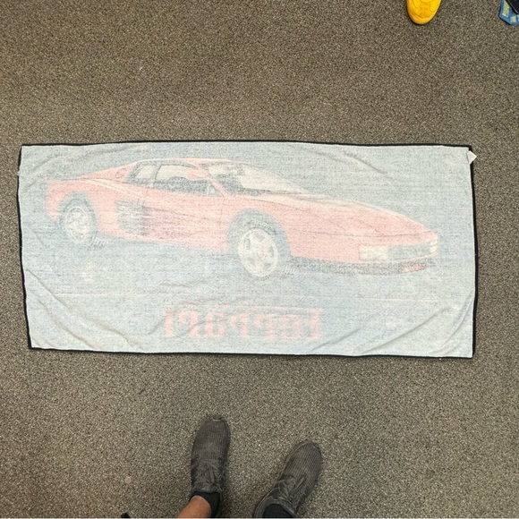 Vintage Ferrari Beach Towel 1990 Promotional Graphic 56.5 x 27” - Picture 3 of 4